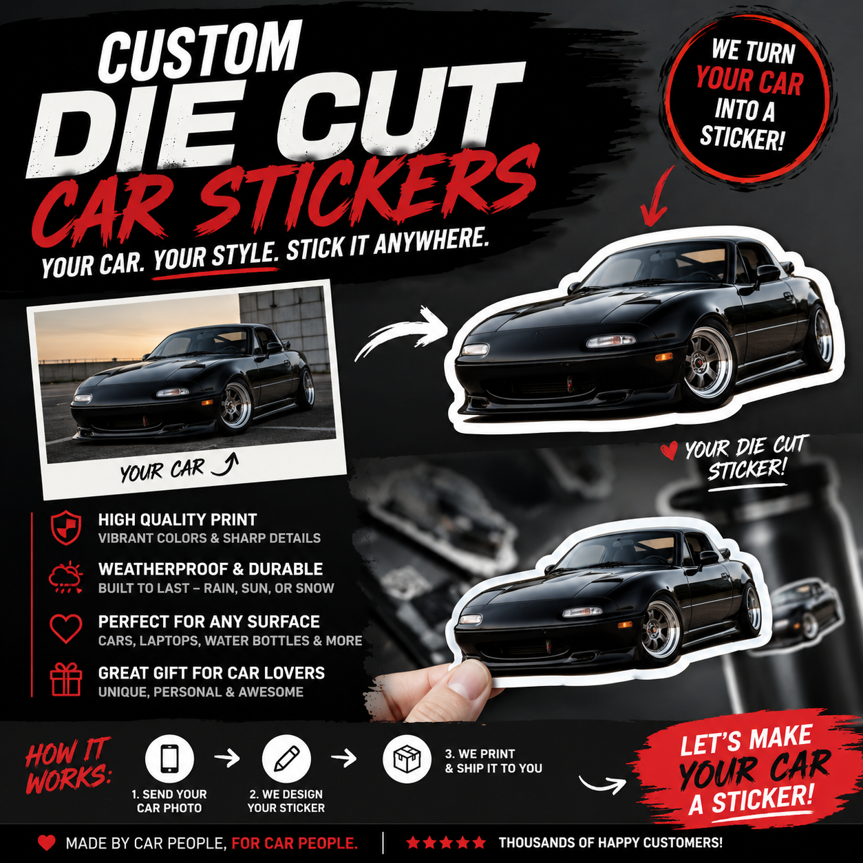 Custom Car Stickers | Personalized Vinyl Decals for Your Vehicle 