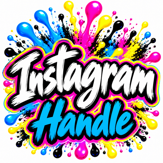 Vibrant custom Instagram handle car decal by DC Print Haus, waterproof vinyl sticker for cars, trucks, and SUVs, 2-pack
