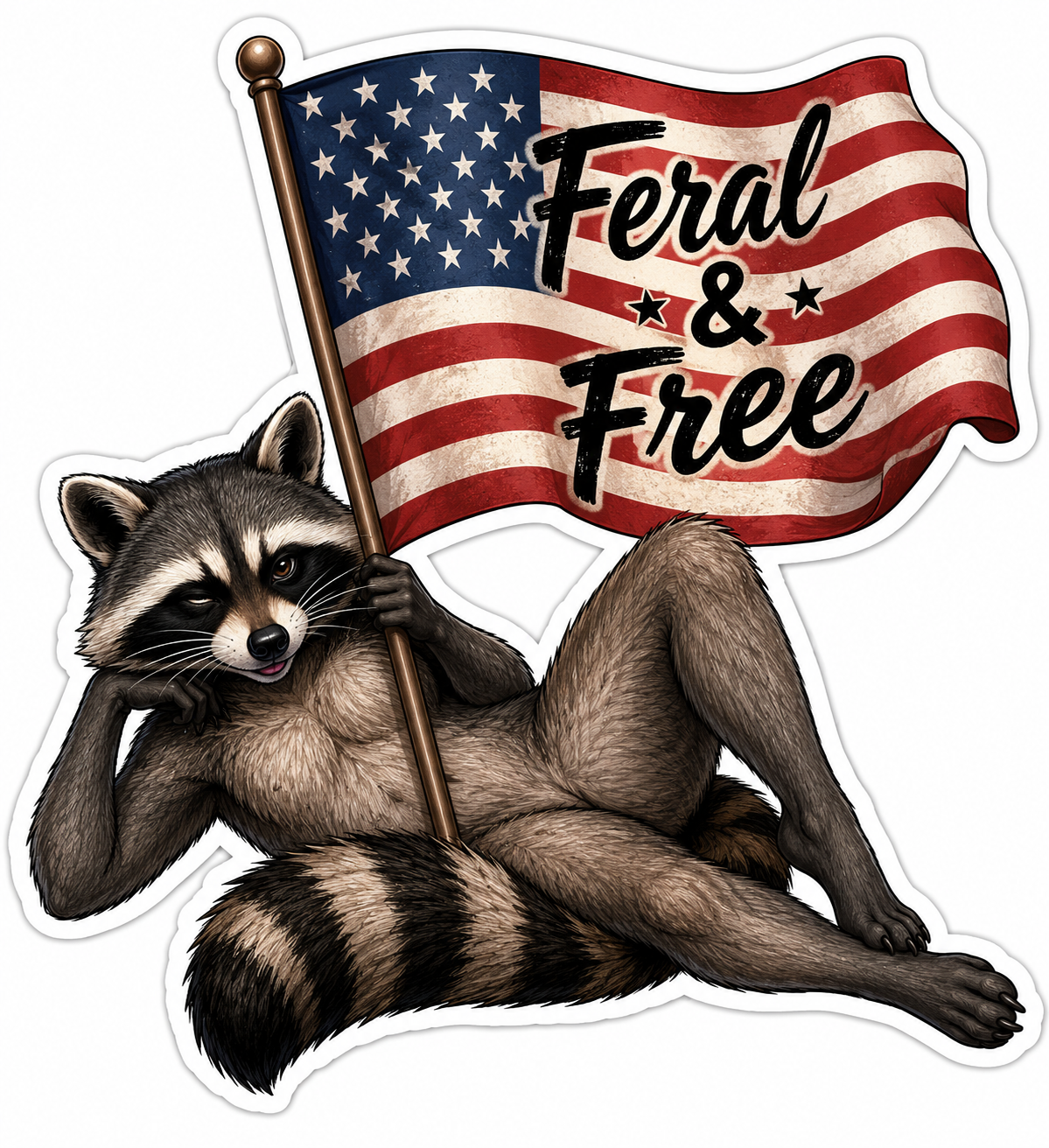 Patriotic Sticker Feral & Free