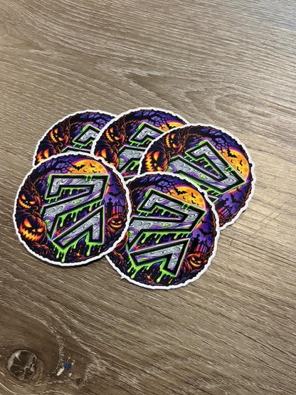 Set of custom 2-inch waterproof vinyl stickers featuring colorful designs from DC Print Haus.