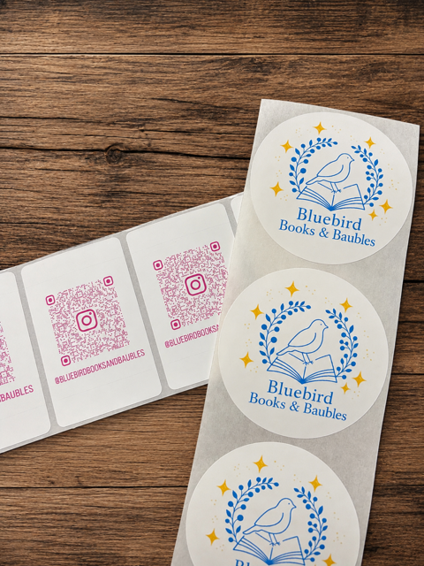 Waterproof 2-inch custom stickers from DC Print Haus, featuring colorful designs on durable vinyl for versatile use.
