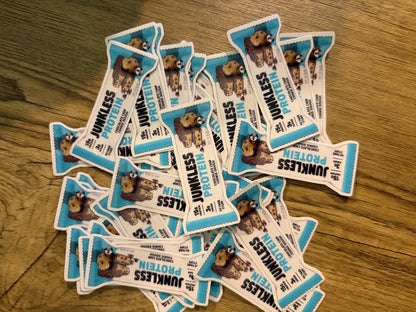 Set of custom 2-inch waterproof vinyl stickers featuring DC Print Haus branding and vibrant designs in a bulk sticker deal.